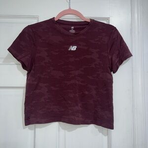 New Balance Women's Burgundy Camo Crop Top